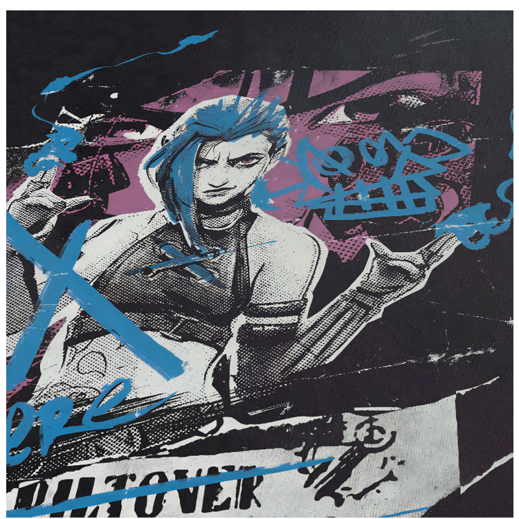 英雄联盟衣服英雄联盟LOL双城之战金克丝t恤短袖美式涂鸦风情侣款电竞游戏服装