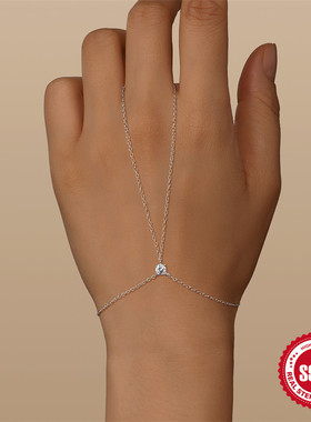 S925纯银莫桑石戒指手链ins风