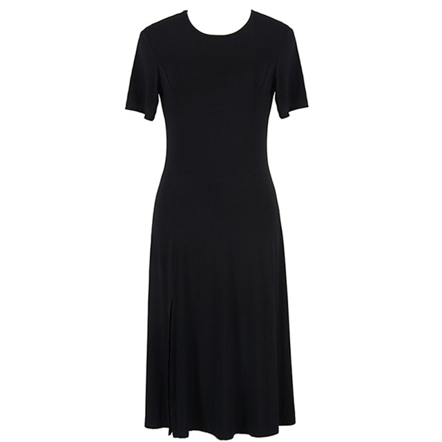 Sexy dress modal ສີດໍາດ້ານ slit ຍາວ skirt