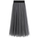 Super trendy mesh pleated elastic waist skirt