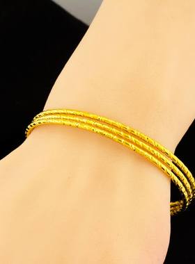 金色手镯女显白百搭小众设计感