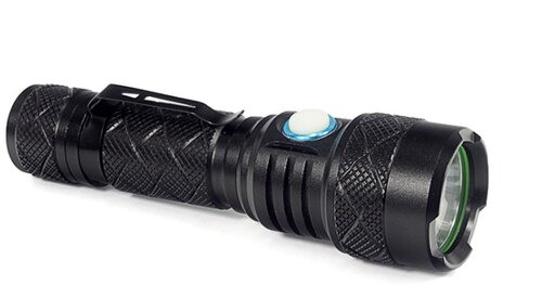 LED 便携挂扣SST20灯珠 USB充电强光手电筒 - 图0