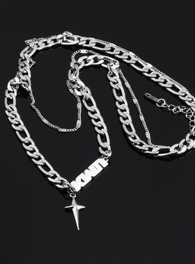 钛钢男女嘻哈短项链不掉色饰品