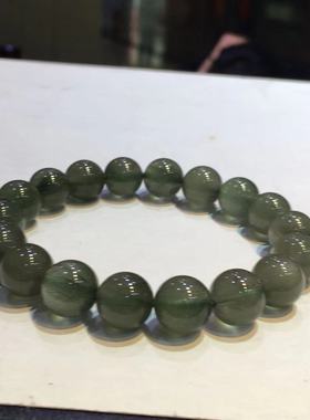 绿发晶手链10毫米12mm发丝顺通透