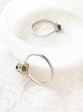 捷克陨石戒指男女款天然水晶宝石