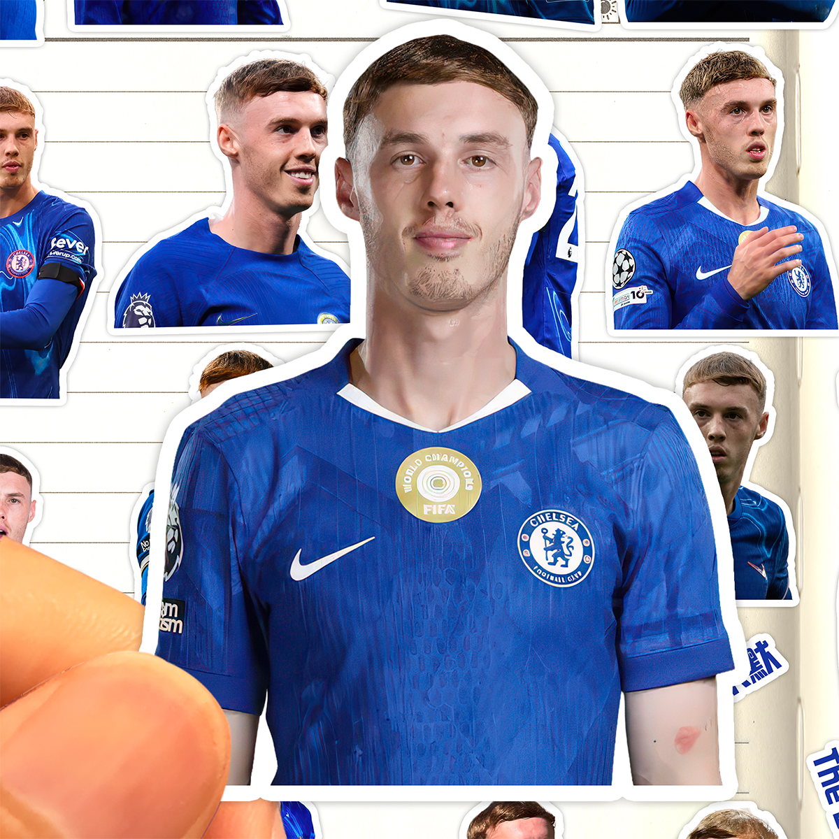 科尔帕尔默贴纸高清防水切尔西足球运动员ColePalmer蓝军收藏贴画 - 图2