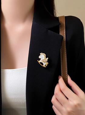 彩色小马棱彩开运胸针配毛衣女款高档2026马年大衣别针高级感轻奢