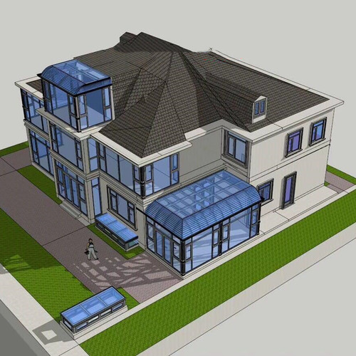 福建泉州晋江铝合金断桥铝天井玻璃露台别墅封阳台门窗阳光房定制 - 图1
