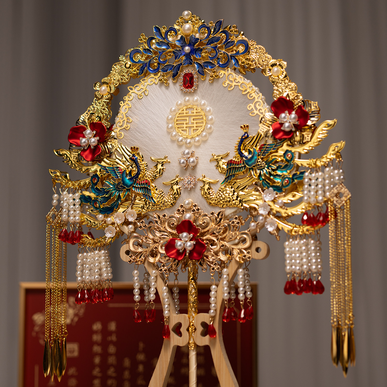 蚕丝团扇新娘结婚diy材料包秀禾扇子却扇高级感喜扇中式婚扇婚礼,淘宝优惠券,粉丝福利购,淘宝优惠卷