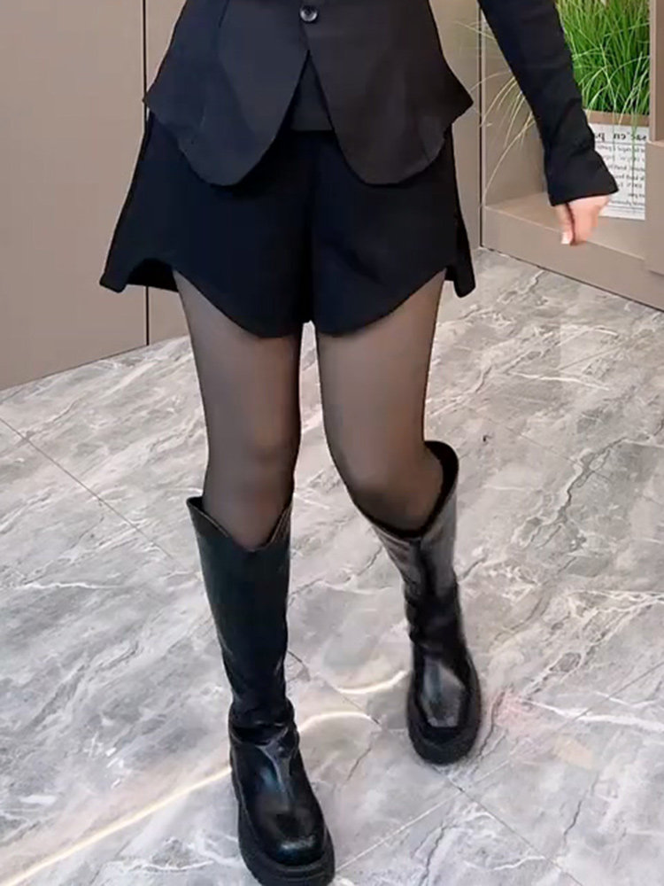 胖mm秋冬新款大码女装气质显瘦裤子气质显瘦减龄不规则高腰潮短裤,淘宝优惠券,粉丝福利购,淘宝优惠卷