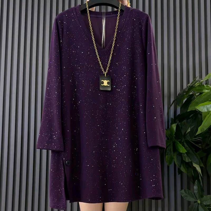 新款韩版时尚亮星开叉遮肉不等式大衫大码女装胖mm休闲减龄上衣女,淘宝优惠券,粉丝福利购,淘宝优惠卷