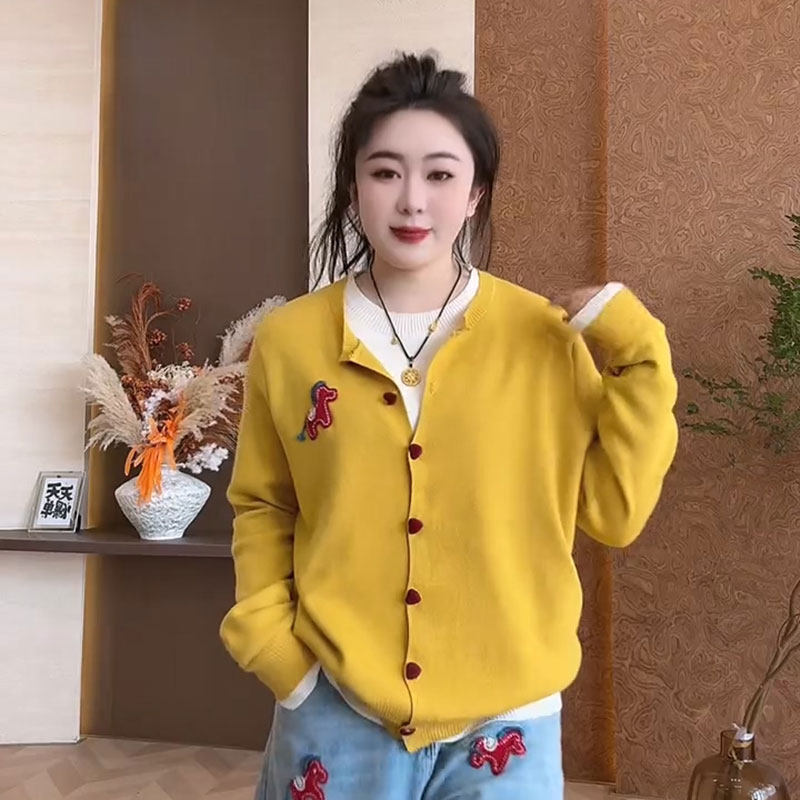 2026春季新款韩版时尚假两件小马毛衣大码女装新年小马休闲牛仔裤,淘宝优惠券,粉丝福利购,淘宝优惠卷