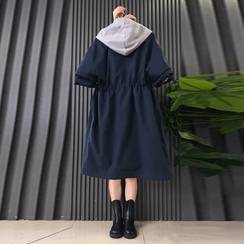 大码女装韩版时尚中长款风衣连帽外套2025秋季新款胖mm宽松上衣潮,淘宝优惠券,粉丝福利购,淘宝优惠卷