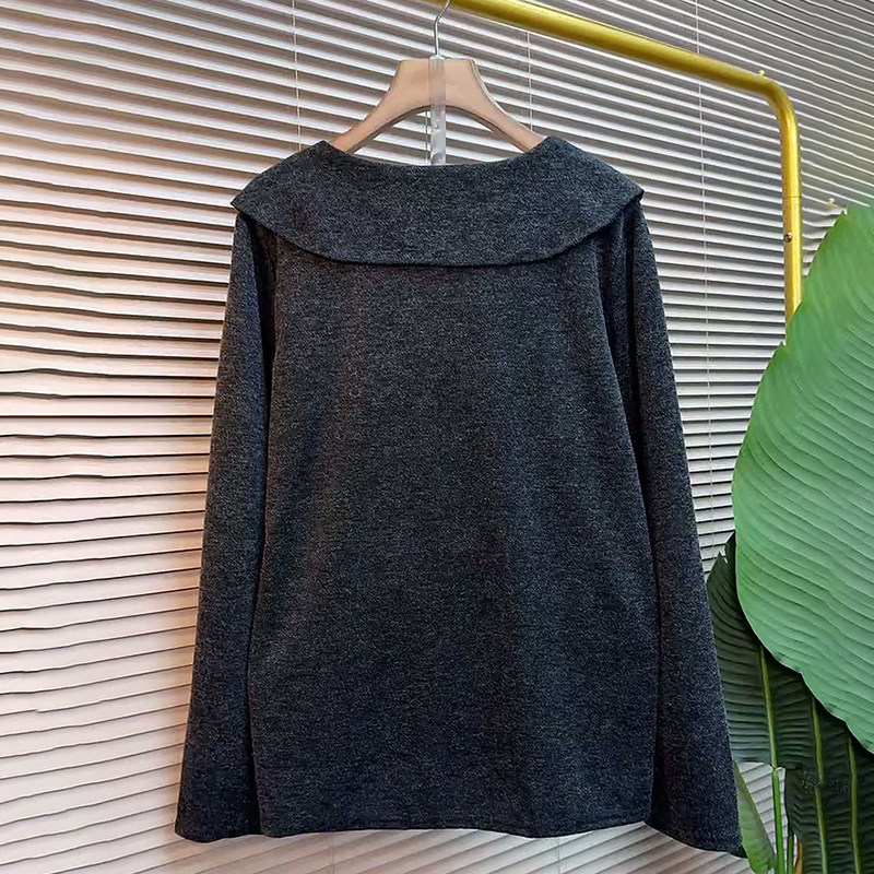 2025冬季新款大码女装胖MM时尚荷叶领减龄宽松遮肉设计系绳百搭衫,淘宝优惠券,粉丝福利购,淘宝优惠卷