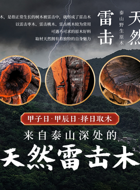 天然雷击枣木手串手链真枣木雷焦雷纹男女款木质佛珠泰山野生原木