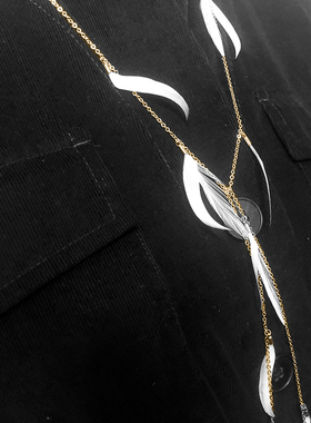 diy轻奢小众仙气羽毛手工项链