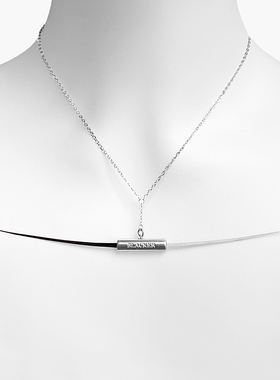 原创设计项链黑鸟羽毛杆男女同款