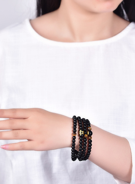 12生肖黑曜石多圈手链