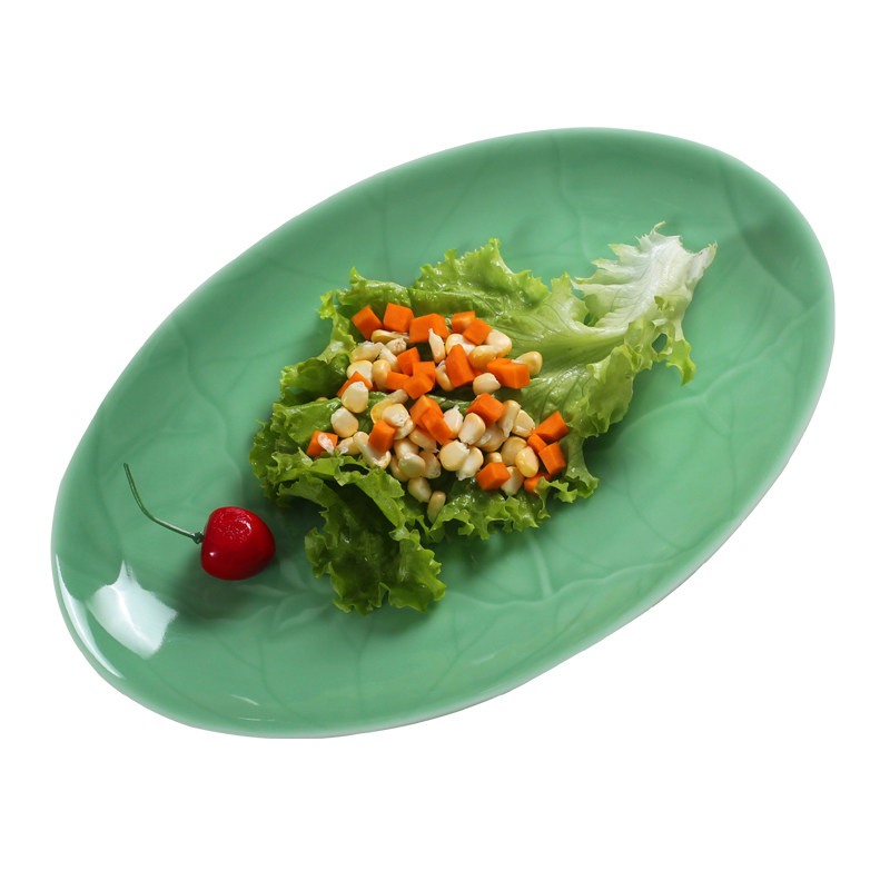 龙泉青瓷创意陶瓷餐具鱼盘沙拉碗家用水果盘大盘西餐盘焗饭盘椭圆,淘宝优惠券,粉丝福利购,淘宝优惠卷