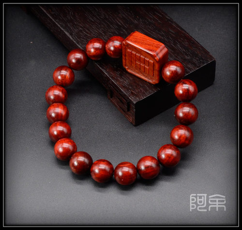 小叶紫檀手链男士版 缺金木水火土八卦补五行卦象 阿余原创手串 - 图2