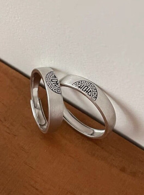 香港正生足银喜上加喜情侣原创戒指古法传承婚戒七夕情人节银饰