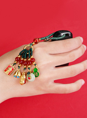 【JZ128】[工厂]国潮复古珐琅彩色沙金钥匙扣情侣挂件景泰蓝包包