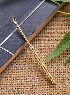 【JZ128】黄铜竹节掏耳勺耳朵靶子成人挖耳勺钥匙扣挂件义乌小商