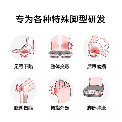 老人脚肿宽松鞋男中老年大脚骨拇外翻康复鞋女一脚蹬足鞋软底轻便 - 图0