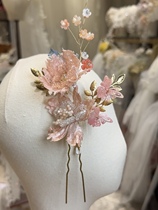 Beauty High Original Meat Pink Handmade New Chinese Side Hairpin Bridal Head Ornament With Makeup Styling Like