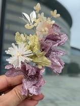 Beauty High Original Sweet Potato Purple New Chinese Handmade Brides Head Ornament Show and Qiao Qipao Accessories and Makeup Styling