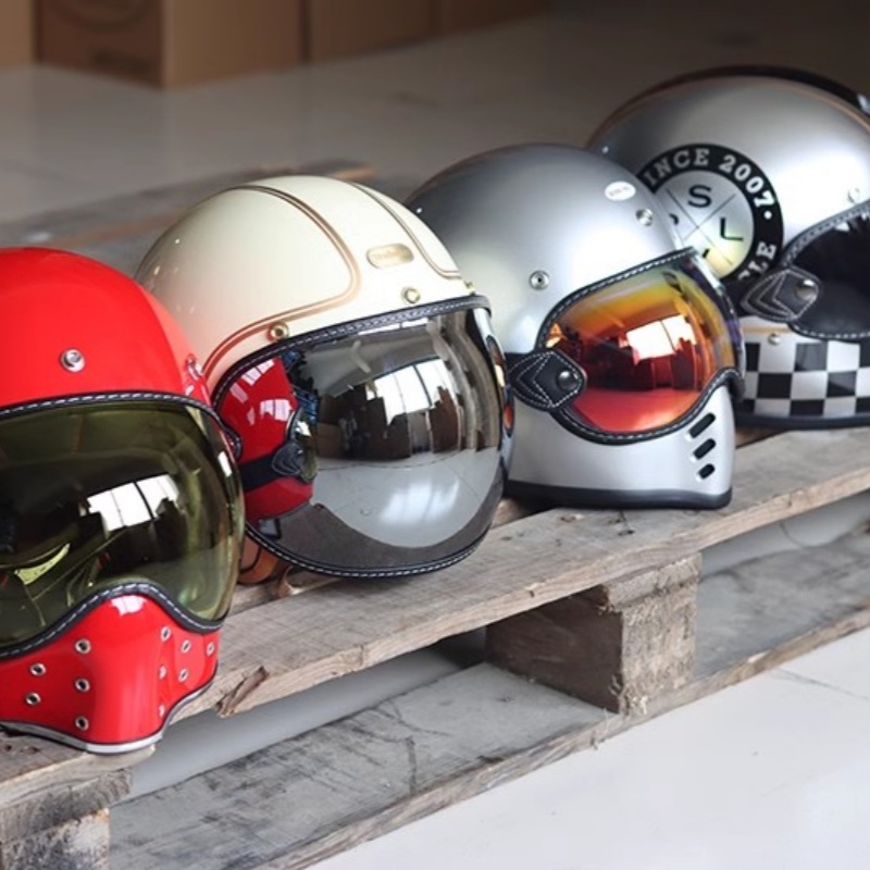 bornfree全盔小盔体AMZ山地盔str刀锋头盔绑带式防风遮阳镜片面罩 - 图1