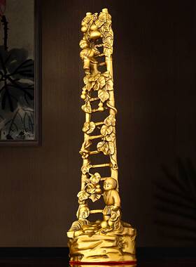 步步高升摆件黄铜楼梯竹节梯登天梯家居书房桌面礼品福禄吉祥高升