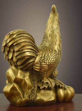 十二生肖公鸡摆件黄铜