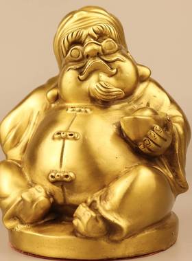 纯铜一本万利钱掌柜摆件店铺办公室装饰地主账房先生老财主钱老板