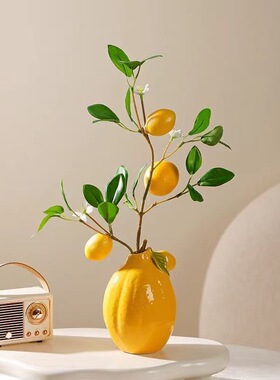 五洋北欧风水果花瓶摆件陶瓷柠檬