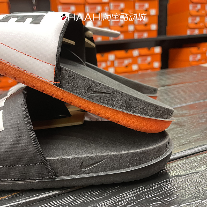 Nike耐克OFFCOURT SLIDE男子拖鞋一字拖透气轻便小白鞋BQ4639-101 - 图1