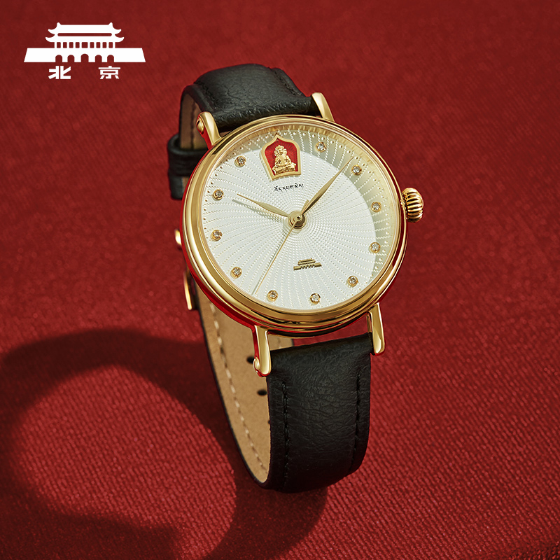 北京手表官方正品自动机械表男女祈福24K金国风高端礼物情侣腕表