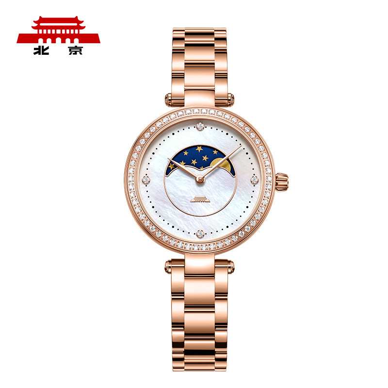 北京手表官方正品石英表女灵感防水镶钻送女友礼物时尚女士腕表 北京手表官方正品石英表女灵感防水镶钻送女友礼物时尚女士腕表