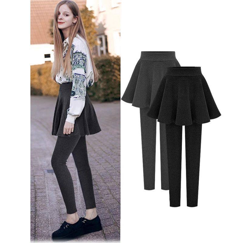 假两件打底裤女秋冬季外穿包臀裙裤一体加绒加厚保暖胖mm大码裤子,淘宝优惠券,粉丝福利购,淘宝优惠卷