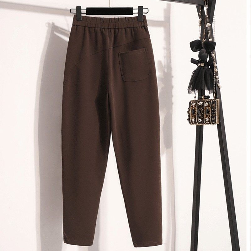 小脚休闲裤女秋冬烟管裤2025新款妈妈萝卜裤子九分宽松老爹哈伦裤,淘宝优惠券,粉丝福利购,淘宝优惠卷