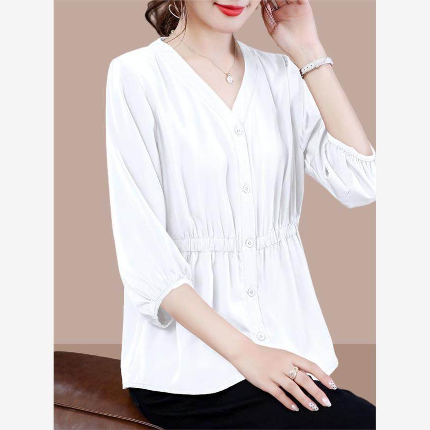 Ladies shirt loose waisted shirt chiffon shirt