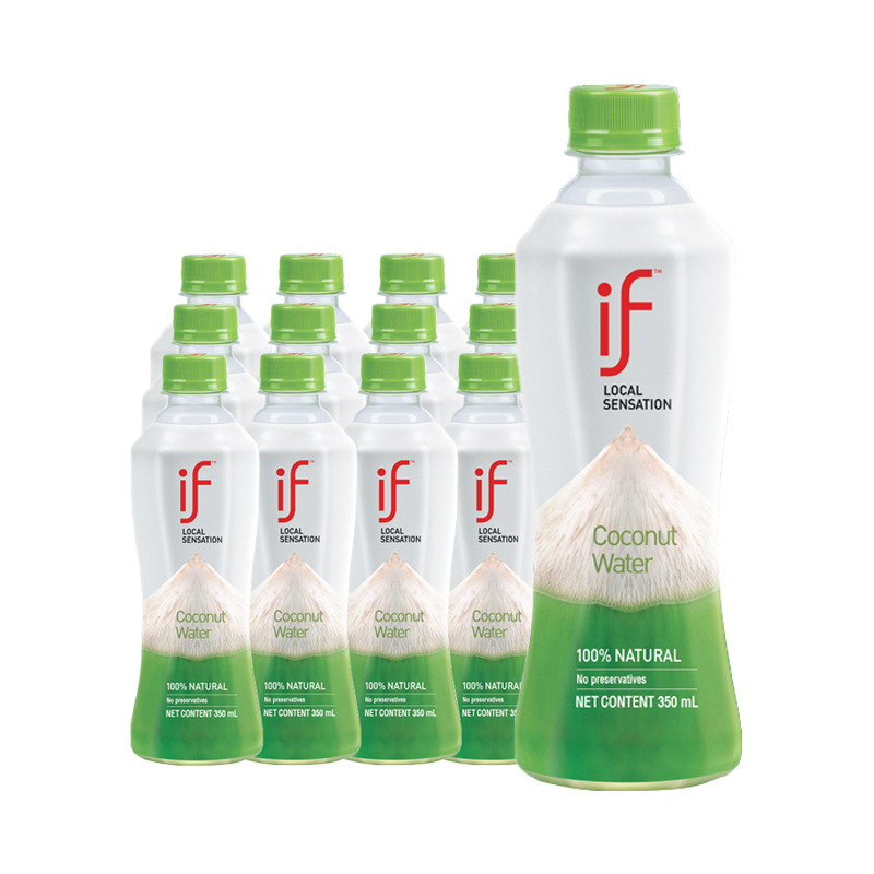 if泰国进口瓶装天然椰子水椰青清甜NFC100%果汁350ml*12瓶整箱 - 图3