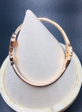 筱懿阁 日韩风贝壳四叶草弹簧扣时尚手镯女镀18k金