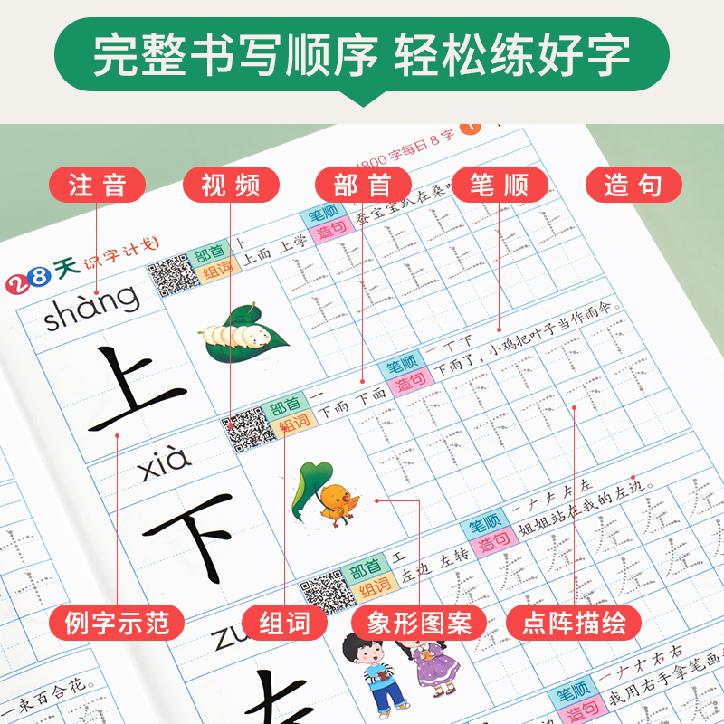 【每日8字】幼儿园练字本初学者幼小衔接每日一练田字格一年级下册字帖练字语文同步练字帖小学生专用二儿童拼音宝宝1入门每日30字 - 图2