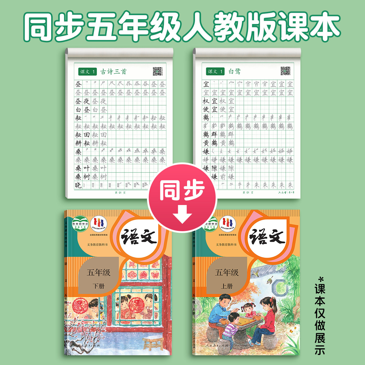 五年级练字帖上册下册人教版语文同步字帖小学生专用每日一练儿童笔画笔顺生字组词描红临摹练习钢笔硬笔书法练字本六年级部编版