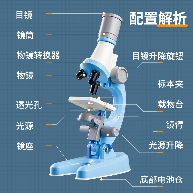 儿童显微镜【清仓价】迷你小学生初中科学实验专用电子1200倍便携式台式中学生高清生物光学细菌放大镜玩具-图2