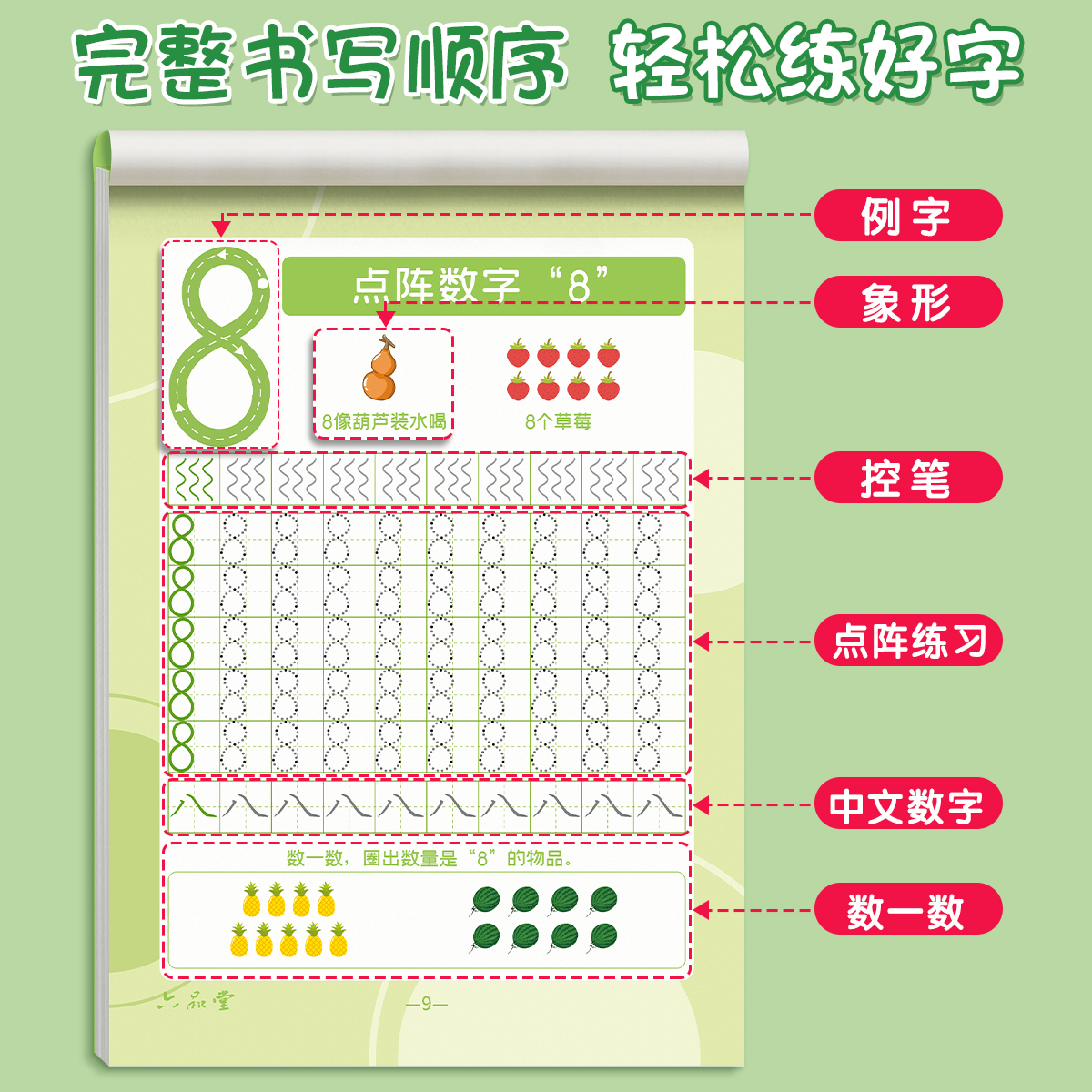 儿童数字控笔训练字帖幼儿园学前班幼小衔接数字练字帖3-6岁写字启蒙小学生一年级拼音笔控描红本大中小班入门初学者临摹练字神器 - 图2