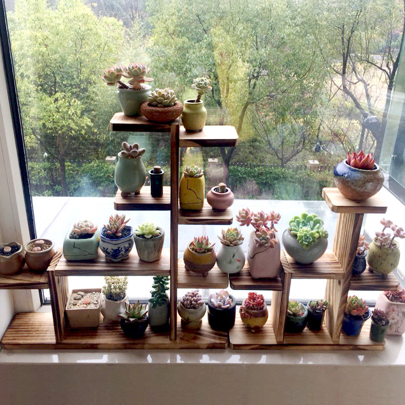 实木花架置物架阳台多肉小架子多层窗台超窄室内客厅简约现代中式,淘宝优惠券,粉丝福利购,淘宝优惠卷