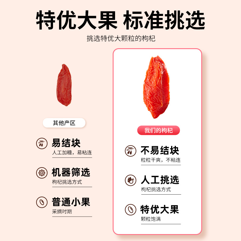 早康枸杞中宁高品质中宁枸杞大颗粒枸杞子宁夏特优枸杞250g*2罐