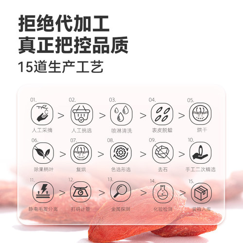 早康头茬枸杞中宁特优宁夏大颗粒枸杞开袋即食构杞子250g旗舰店 - 图1